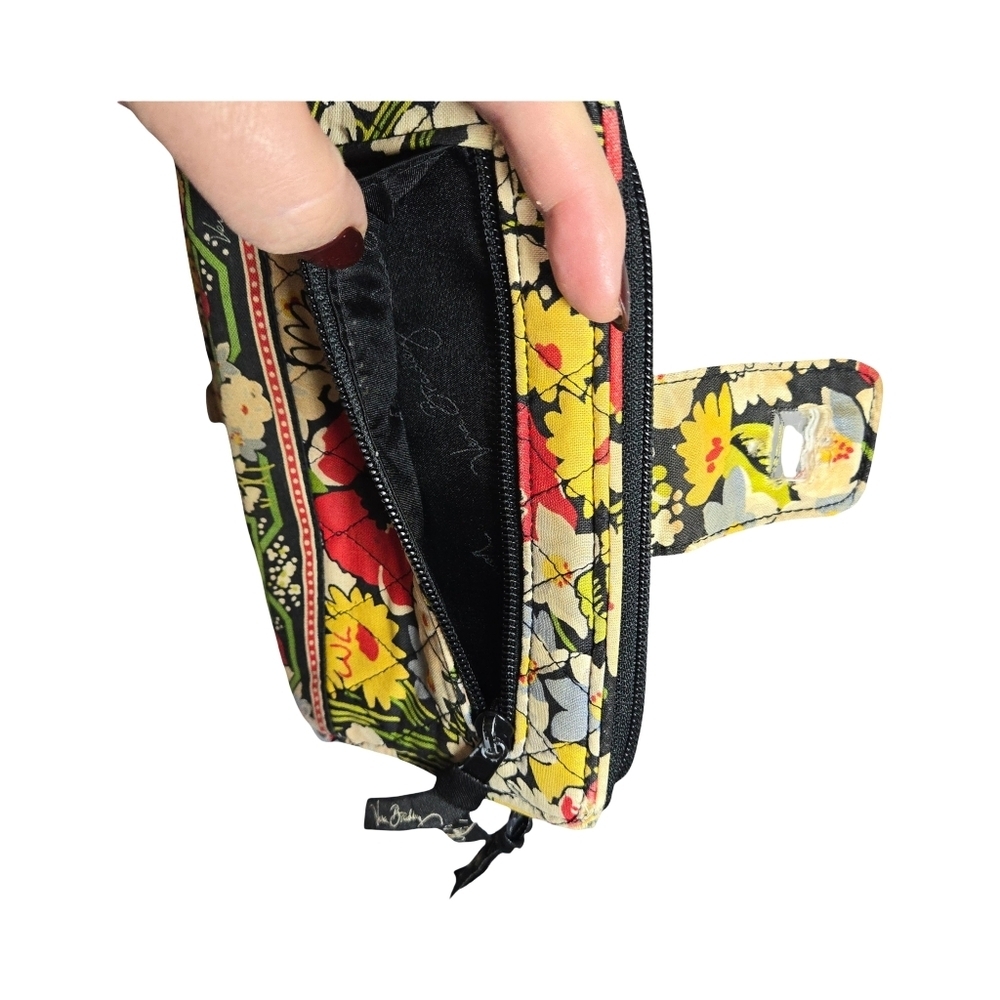 Vera Bradley Black and Red Floral Quilted Wallet - Picture 4 of 5